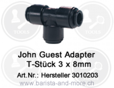 John Guest Adapter T-Stück - 8mm [PM450813E]